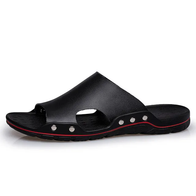 ALCUBIEREE Brand Slippers Men Summer Flat Sandals Casual Beach Flip Flops Shoes Non-slip Indoor House Home Slippers Big Size 48
