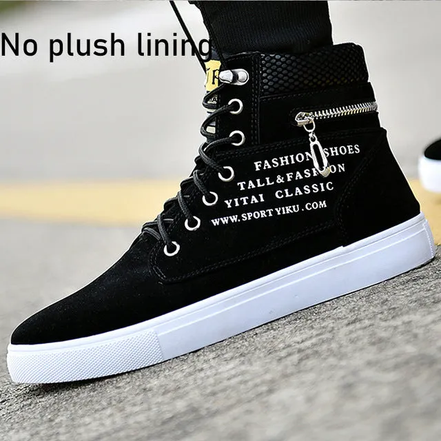 Ankle boots warm men snow boots winter Lace-up men shoes 2019 new arrival fashion flock plush winter boots men size 39-47