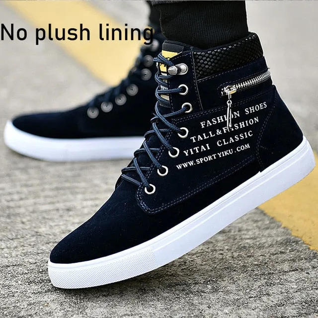 Ankle boots warm men snow boots winter Lace-up men shoes 2019 new arrival fashion flock plush winter boots men size 39-47