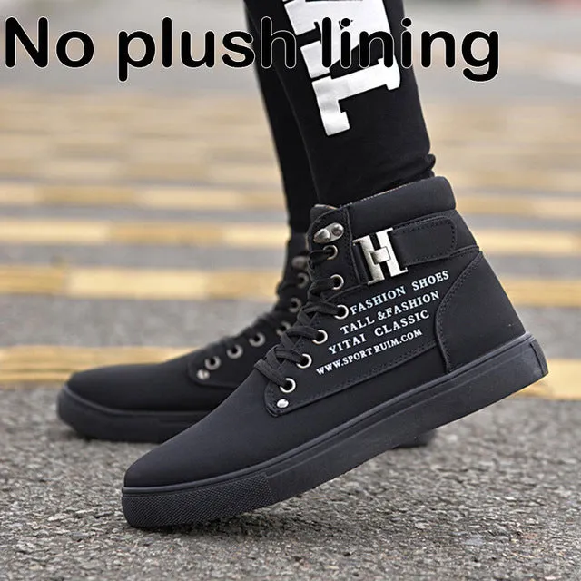 Ankle boots warm men snow boots winter Lace-up men shoes 2019 new arrival fashion flock plush winter boots men size 39-47