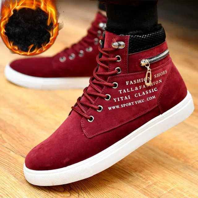 Ankle boots warm men snow boots winter Lace-up men shoes 2019 new arrival fashion flock plush winter boots men size 39-47