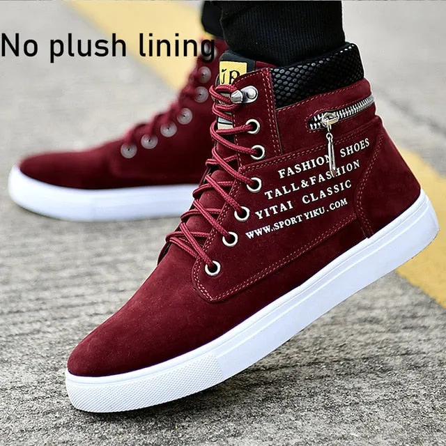 Ankle boots warm men snow boots winter Lace-up men shoes 2019 new arrival fashion flock plush winter boots men size 39-47