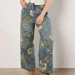APRICOT - Floral Print Wide Leg Jean
