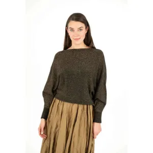 APRICOT - Metallic Batwing Sweater - Black/Gold
