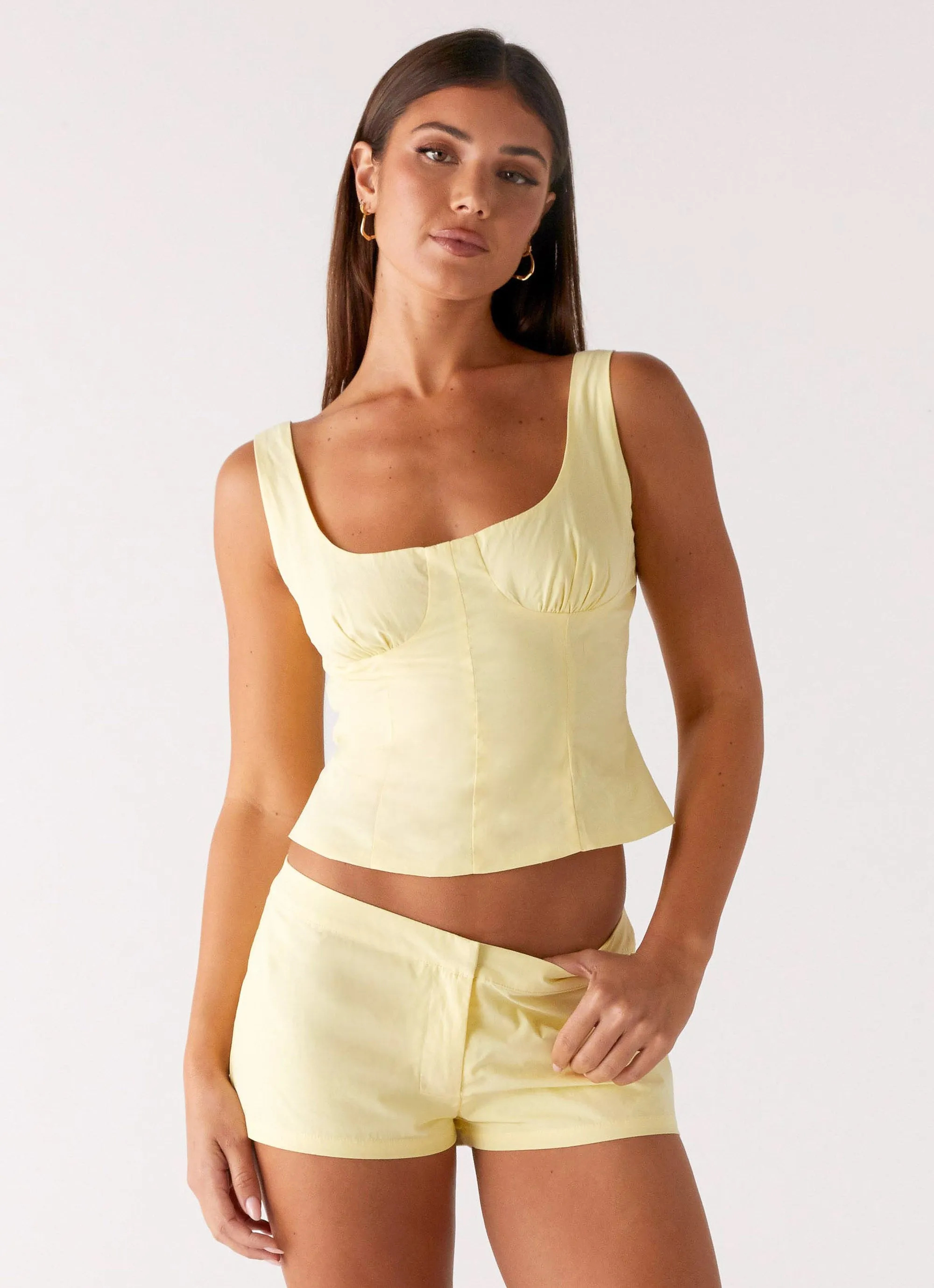 Coastline Mini Shorts - Yellow