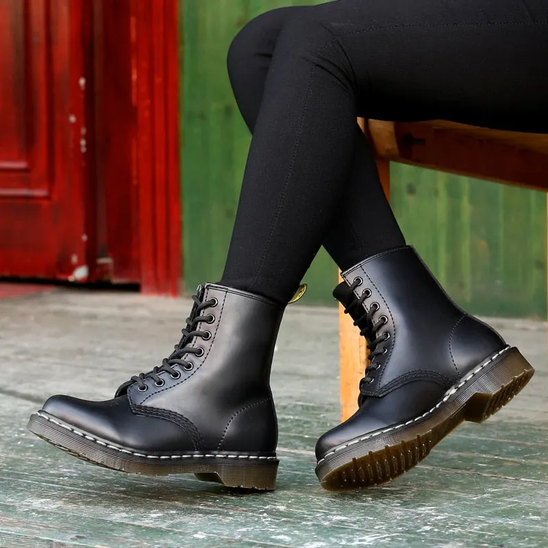 Doc Woman Boots Platform Martins Shoes Woman Leather Wool Winter Warm Winter Boots Women Plus Size Women Shoes 2019 Designers