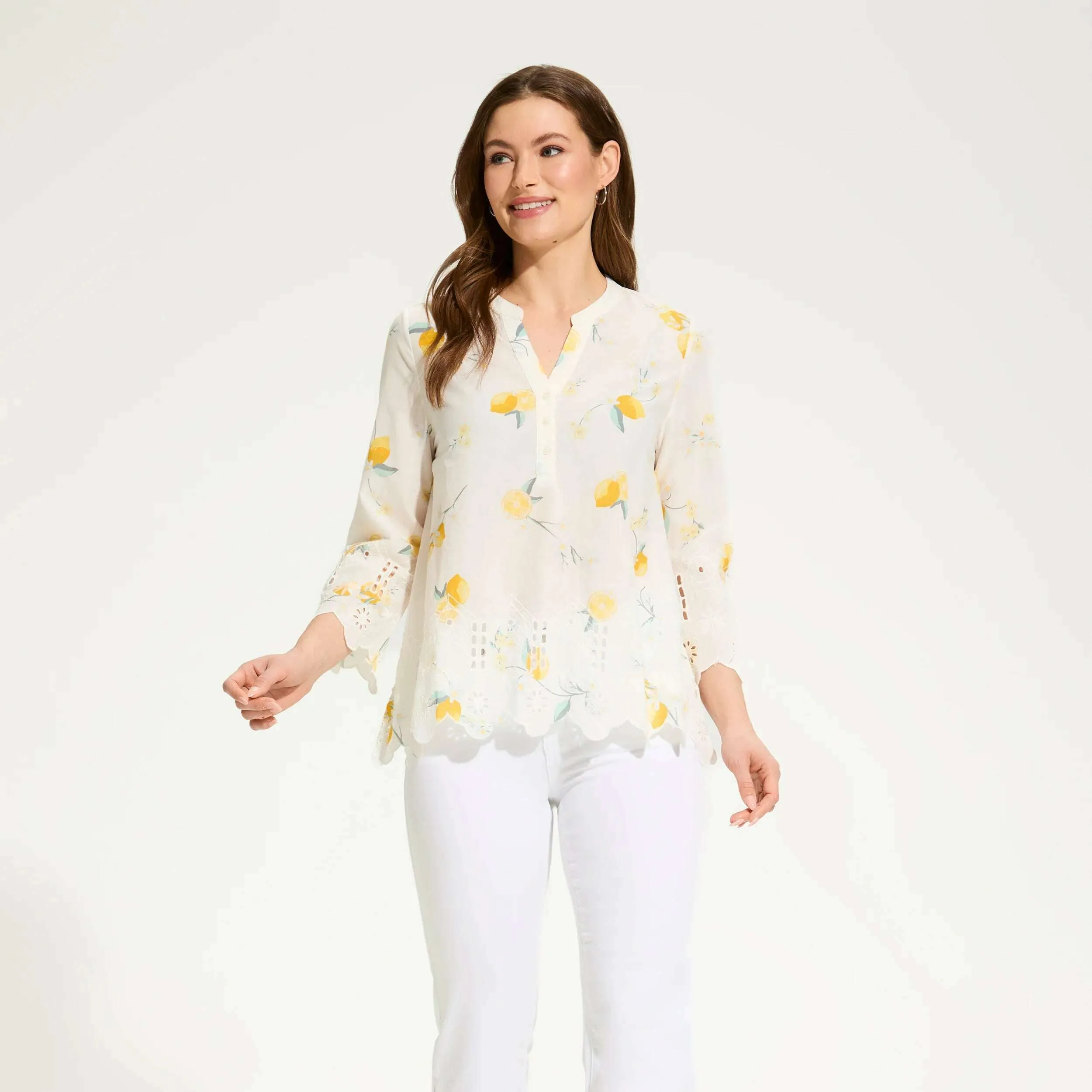 FDJ - Eyelet Top - Lemon Print