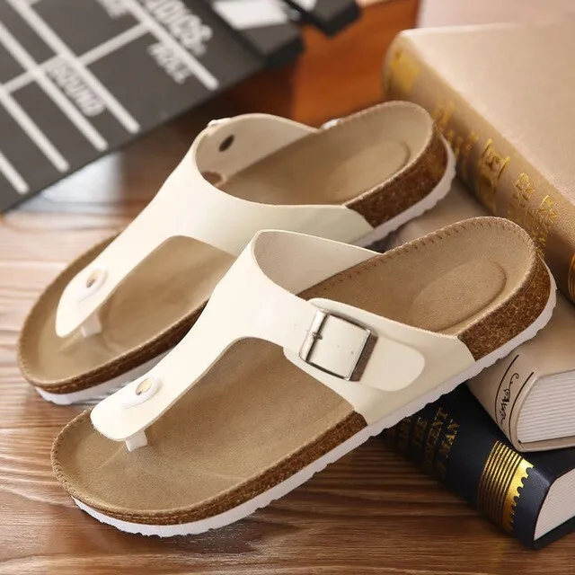 Flip Flops Men's shoes Man Slippers Outdoor Summer Shoe Chinelo Sandals Zapatos Hombre Slides Lovers Cork Male Beach Sandals