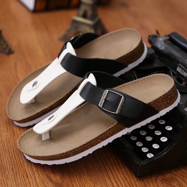 Flip Flops Men's shoes Man Slippers Outdoor Summer Shoe Chinelo Sandals Zapatos Hombre Slides Lovers Cork Male Beach Sandals
