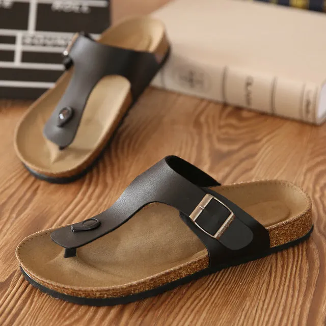 Flip Flops Men's shoes Man Slippers Outdoor Summer Shoe Chinelo Sandals Zapatos Hombre Slides Lovers Cork Male Beach Sandals