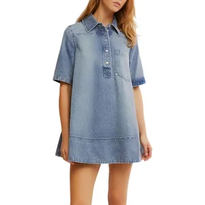 FREE PEOPLE - REMINO Denim Minidress - Ocean Blue