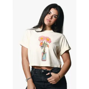 Girl Dangerous - Summer Vase Off White Cropped Boyfriend Tee