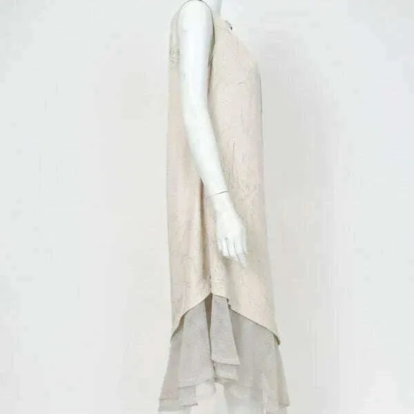 IC COLLECTION - Layers Crinkle Dress with Zip - Taupe