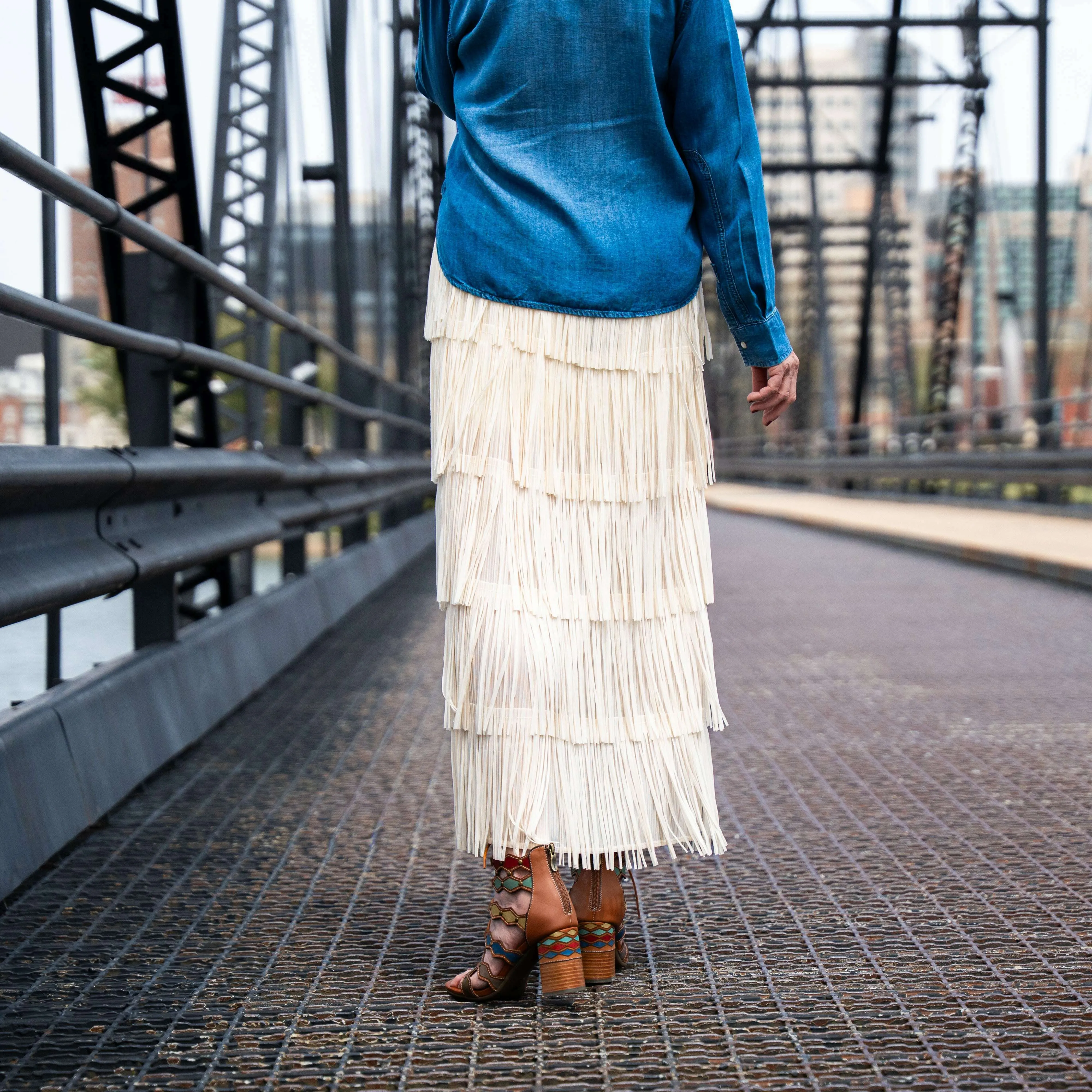 INSIGHT - Tiered Fringe Skirt