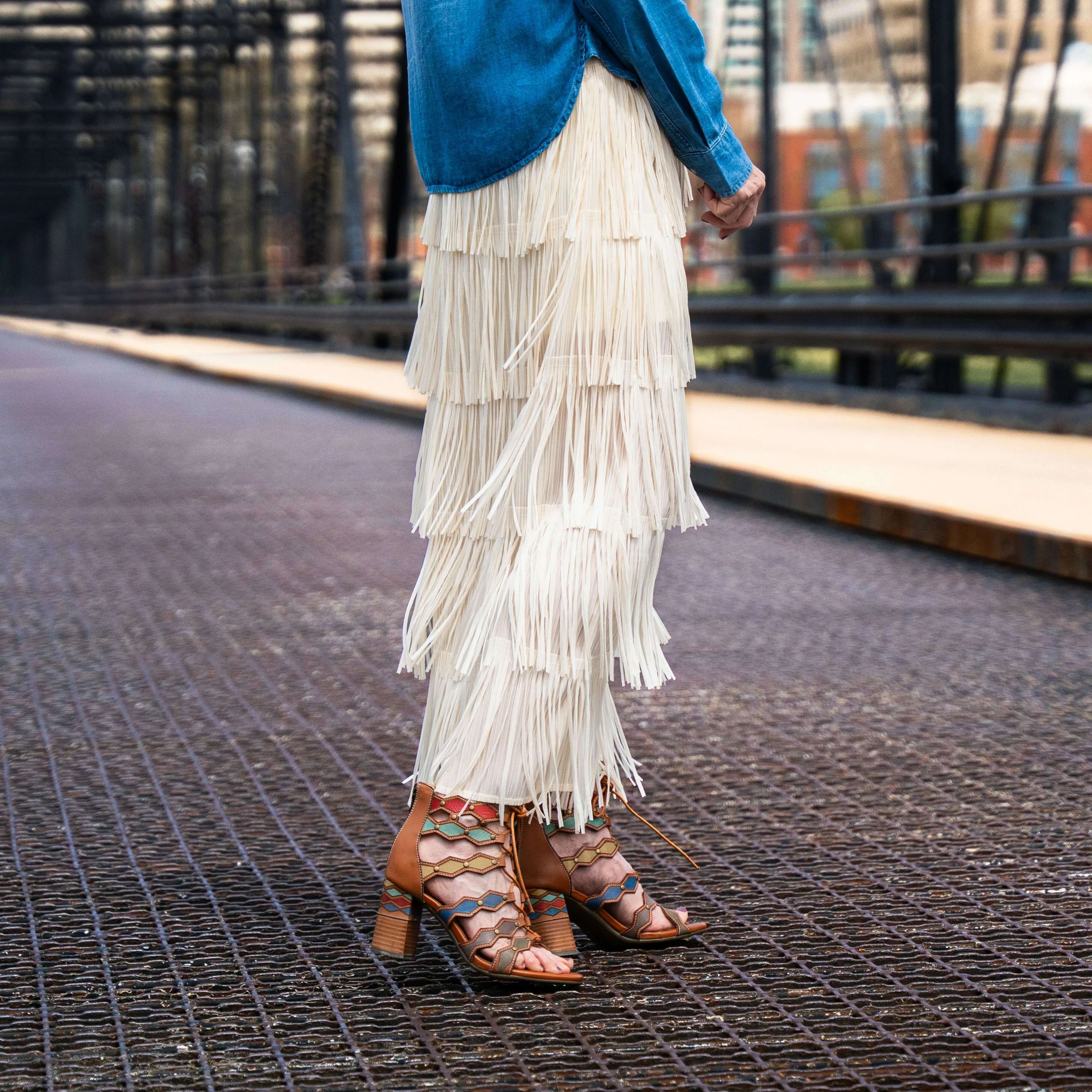 INSIGHT - Tiered Fringe Skirt