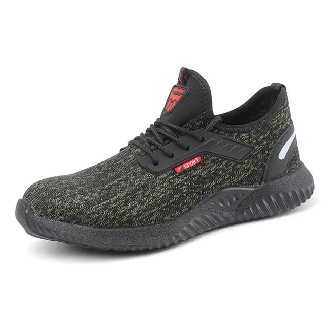 JACKSHIBO All Season Safety Work Shoes Boots For Men Anti-Smashing Steel Toe Cap Shoes Indestructible Safety Boots Work Sneakers