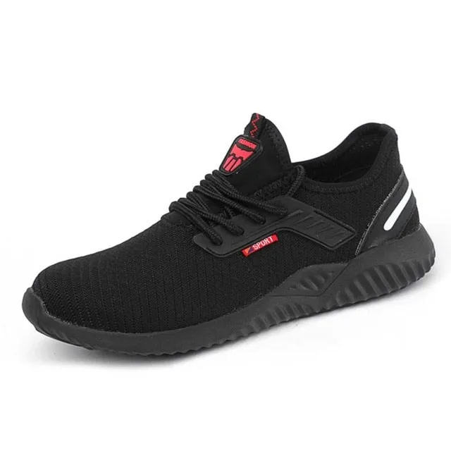 JACKSHIBO All Season Safety Work Shoes Boots For Men Anti-Smashing Steel Toe Cap Shoes Indestructible Safety Boots Work Sneakers