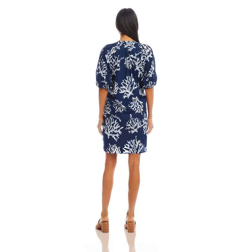 Karen Kane - Puff Sleeve Tassel Dress - Navy