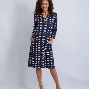 Komil - Edessa Dress - Navy & White