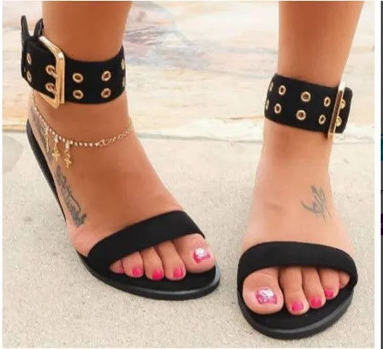Litthing 2019 Sandals Women Transparent Flats Shoes Large Size Female Clear  Shoes Ladies Roman Beach Sandalias Mujer