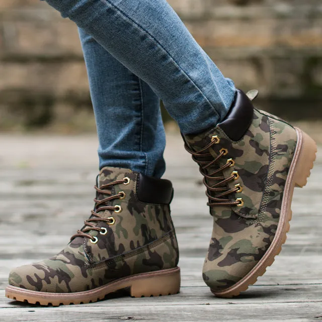 LZJ 2019 PU Leather Women Martin Boots Winter Shoes Ankle Boot Women Snow Shoes Work Couple Models Shoes Plus Size 36-46
