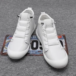 Men Shoes New Style Genuine Leather High Shoes Men's Trend Korean-style Casual Mid-top MEN'S SHOES Short Boots Martin Boots Slip