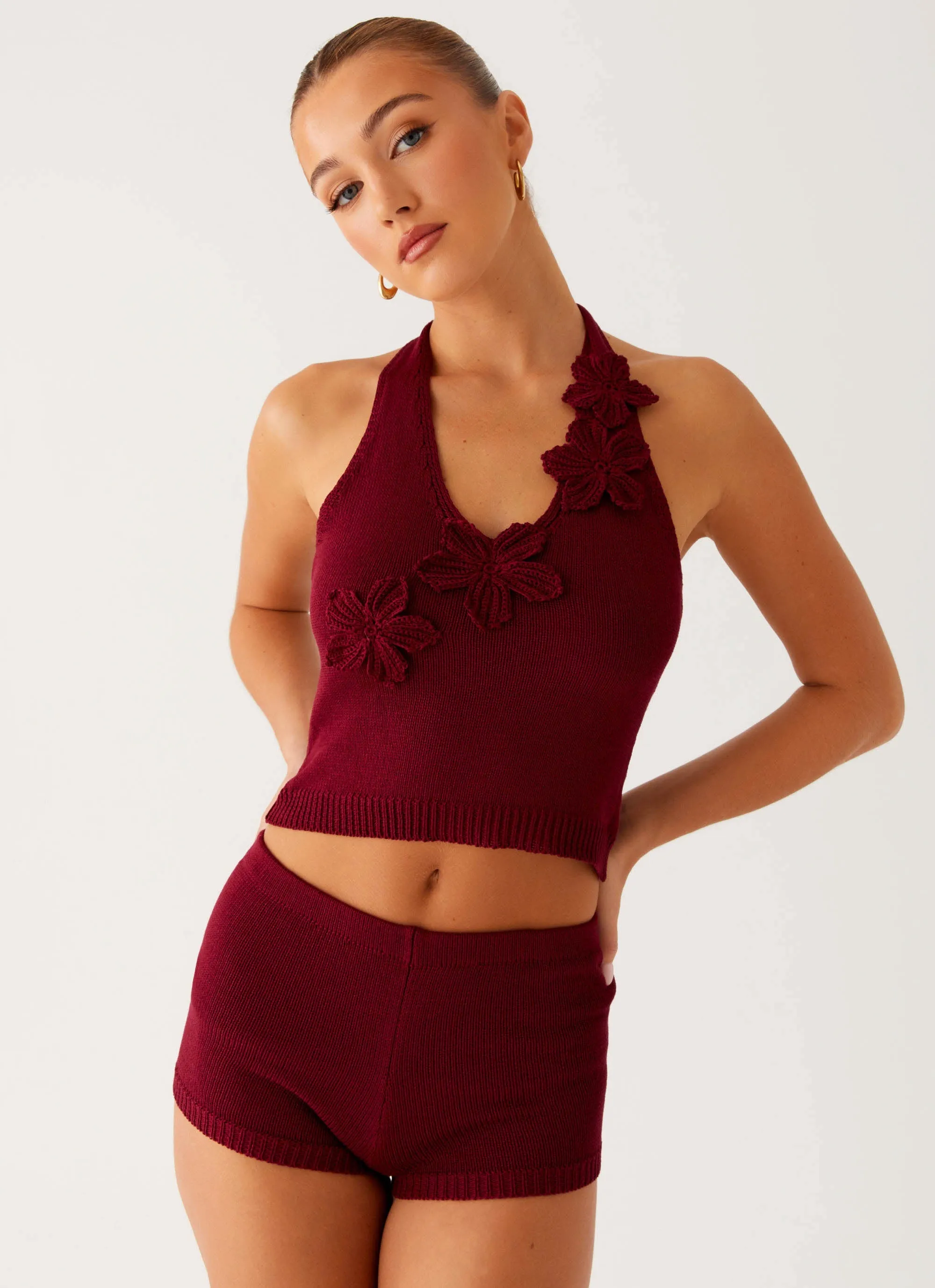 Miffy Mini Shorts - Maroon