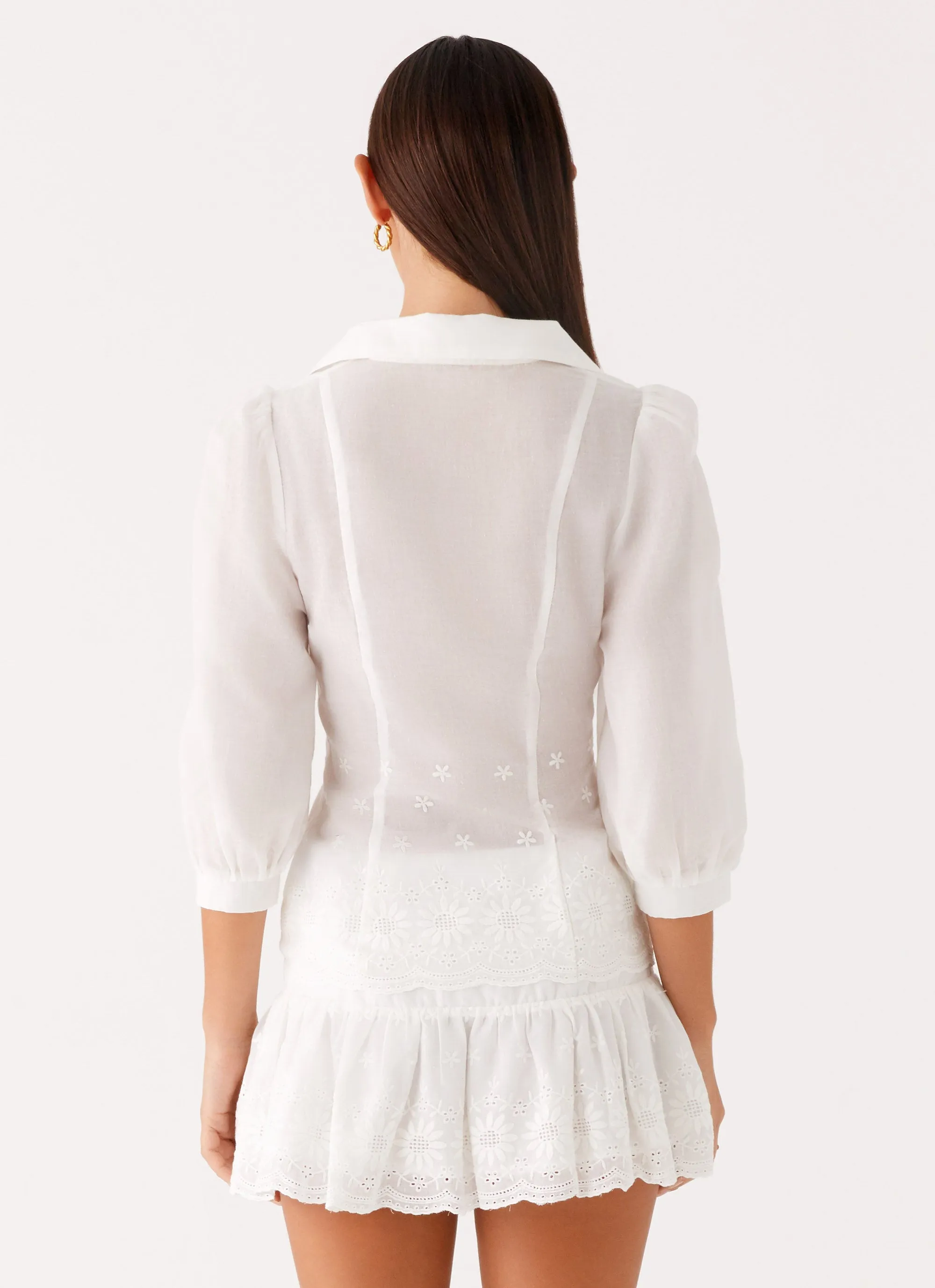 Sync Love Broderie Mini Skirt - White