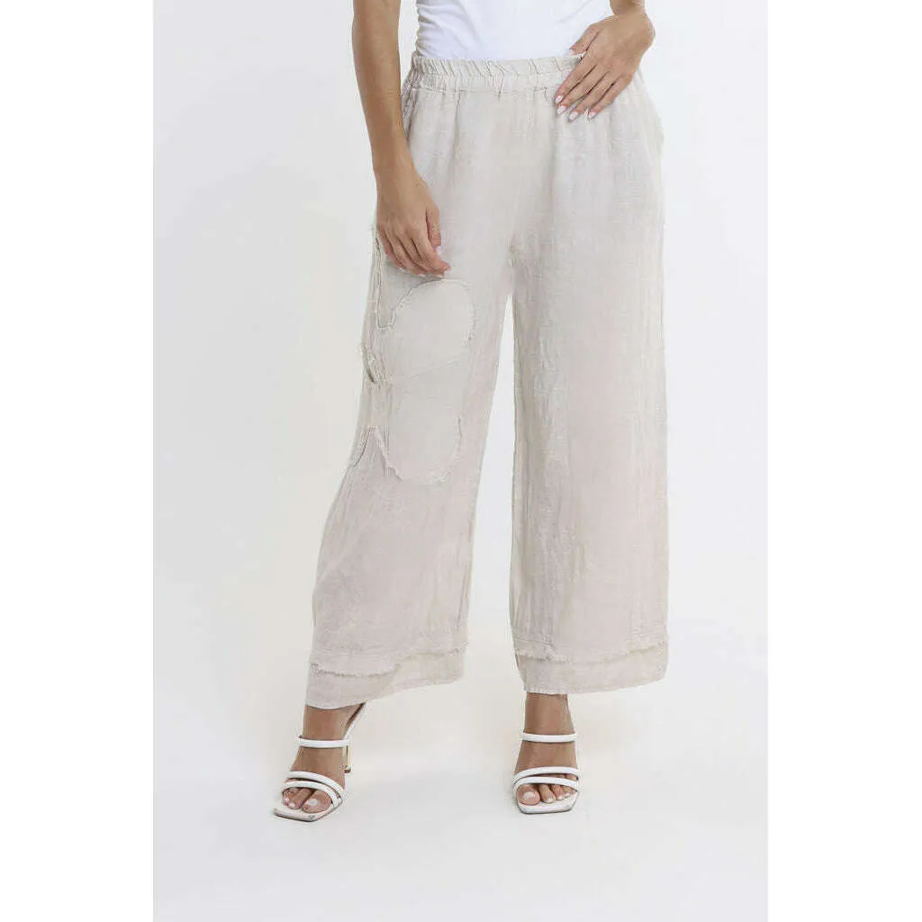 Tina Stephens - Yvette Linen Pant - Beige