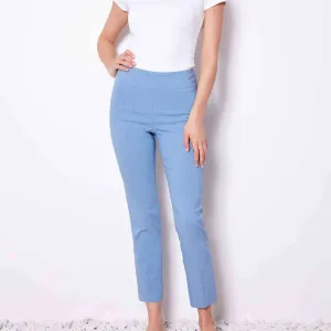 UP! - Linen Effect Techno Ankle Pant - Sky