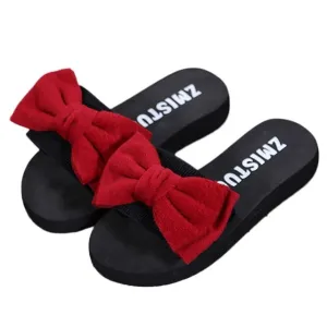 Women Bow Summer Sandals Slipper Indoor Outdoor