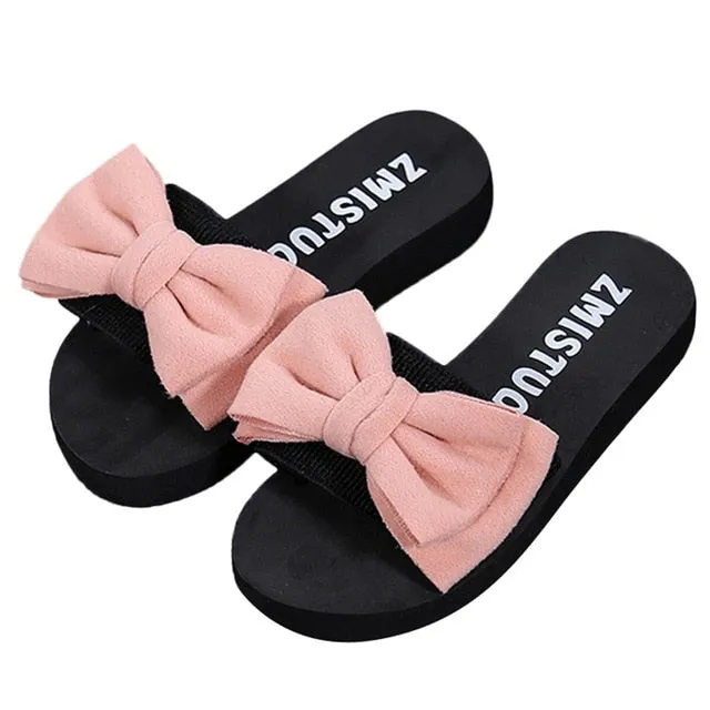 Women Bow Summer Sandals Slipper Indoor Outdoor
