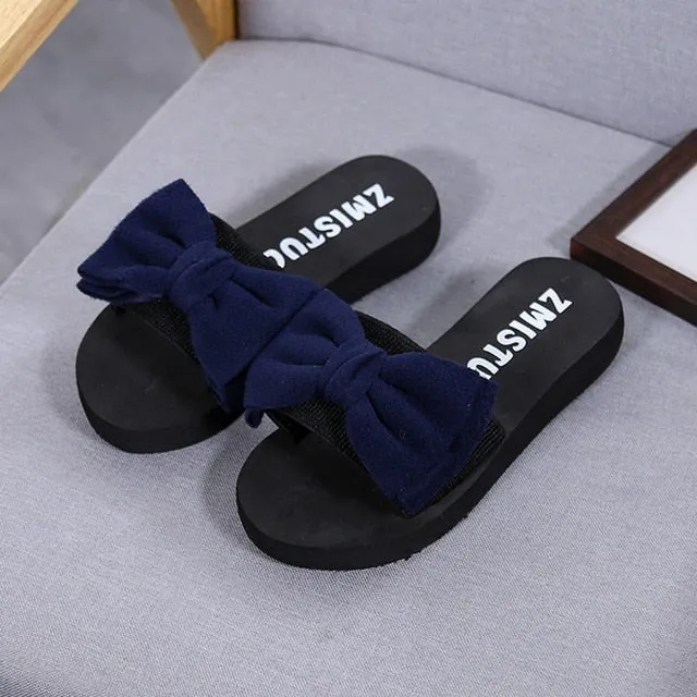 Women Bow Summer Sandals Slipper Indoor Outdoor